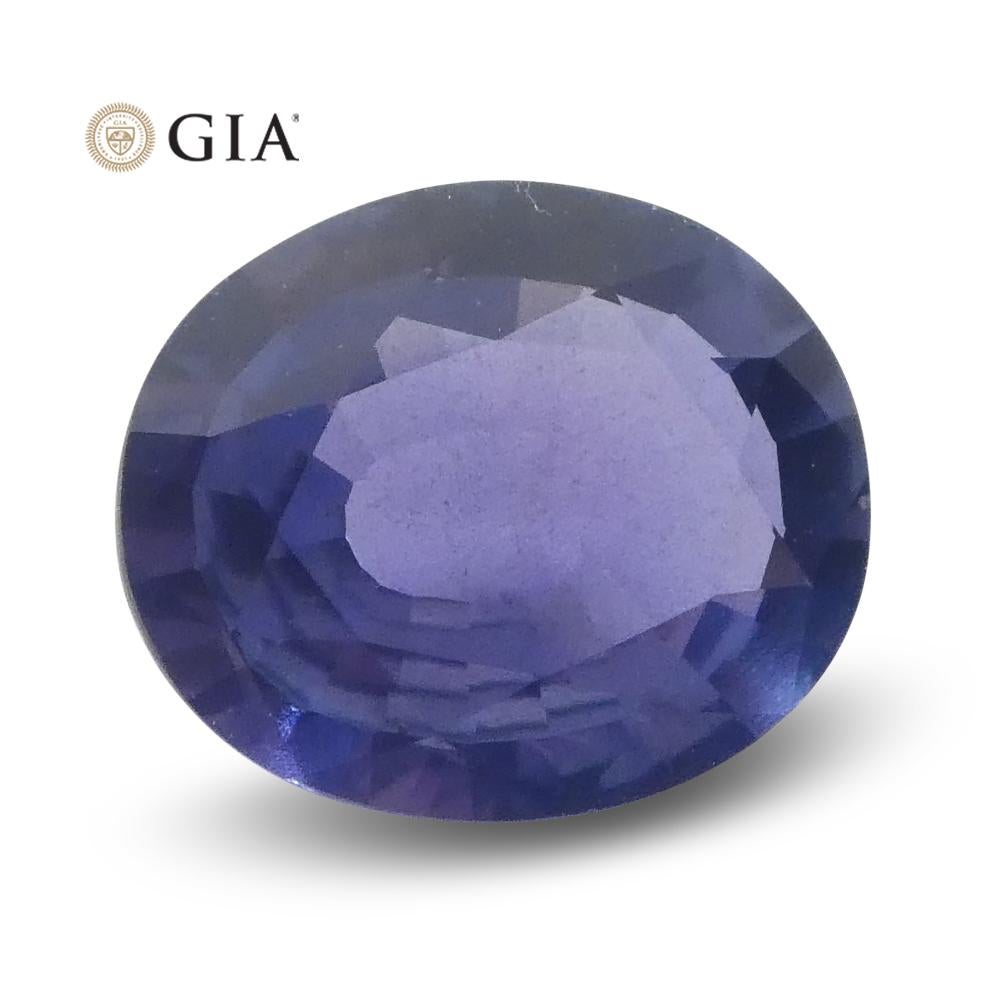 1.31ct Oval Color Change Sapphire GIA Certified Burma 'Myanmar' Unheated, Violet For Sale 1