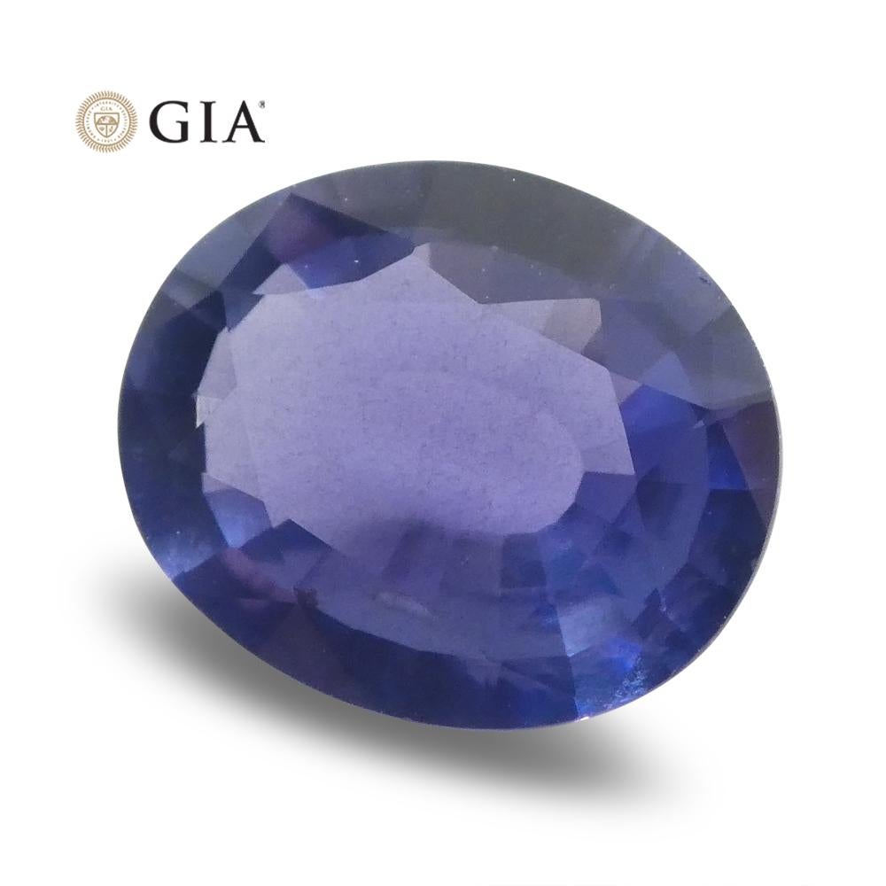 1.31ct Oval Color Change Sapphire GIA Certified Burma 'Myanmar' Unheated, Violet For Sale 2