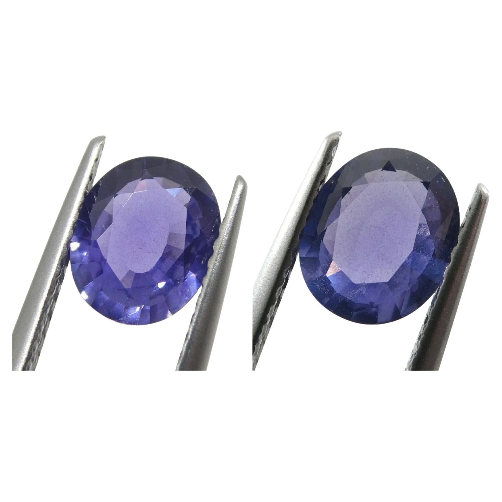 1.31ct Oval Color Change Sapphire GIA Certified Burma 'Myanmar' Unheated, Violet For Sale