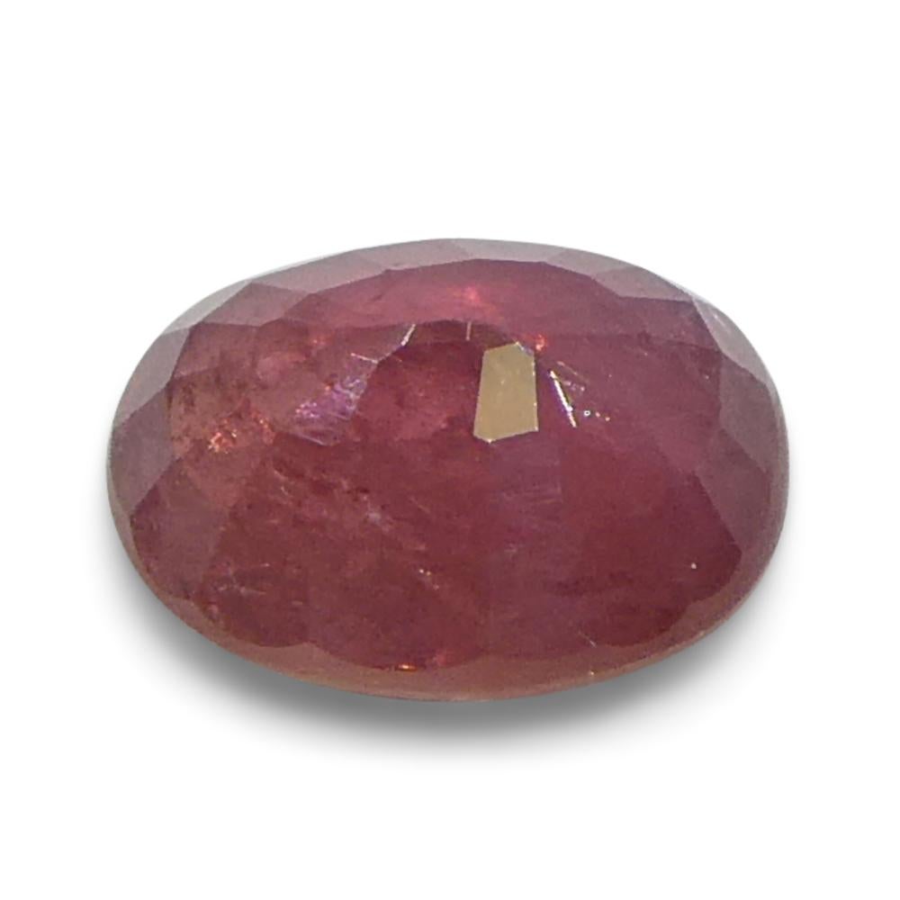 1.31ct Oval Orangy-Pink Padparadscha Sapphire from Tanzania For Sale 8