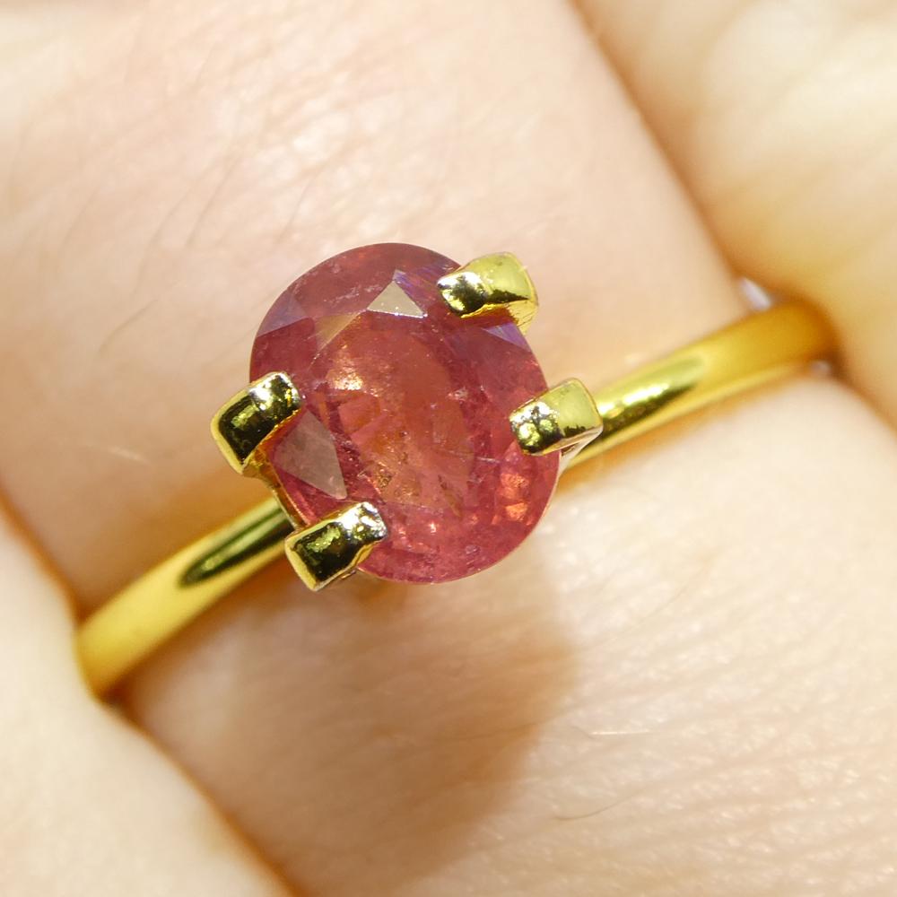 Oval Cut 1.31ct Oval Orangy-Pink Padparadscha Sapphire from Tanzania For Sale
