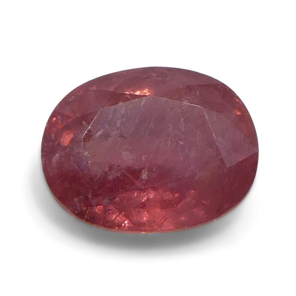 1.31ct Oval Orangy-Pink Padparadscha Sapphire from Tanzania For Sale 3