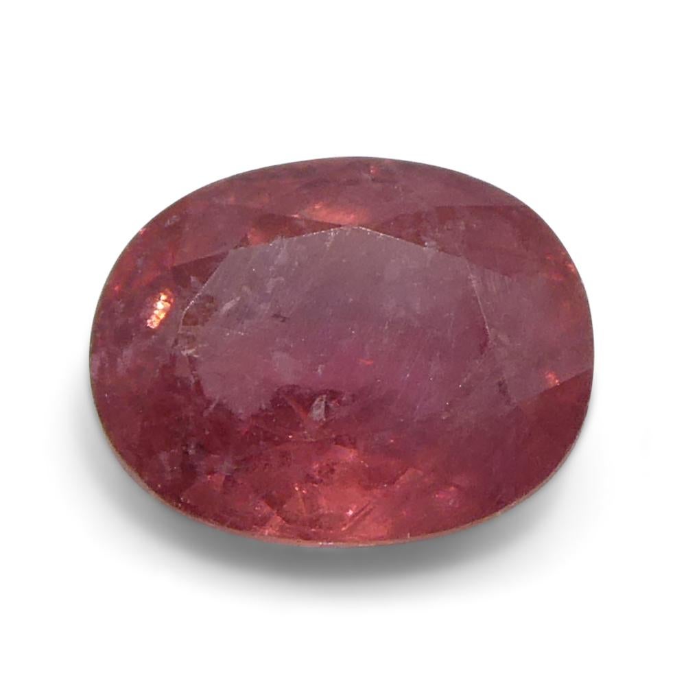 1.31ct Oval Orangy-Pink Padparadscha Sapphire from Tanzania For Sale 4