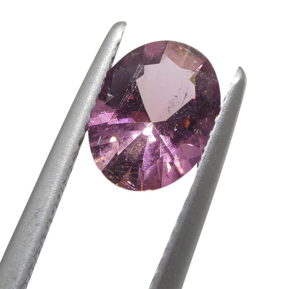 Brilliant Cut 1.31ct Oval Pink Tourmaline from Brazil For Sale