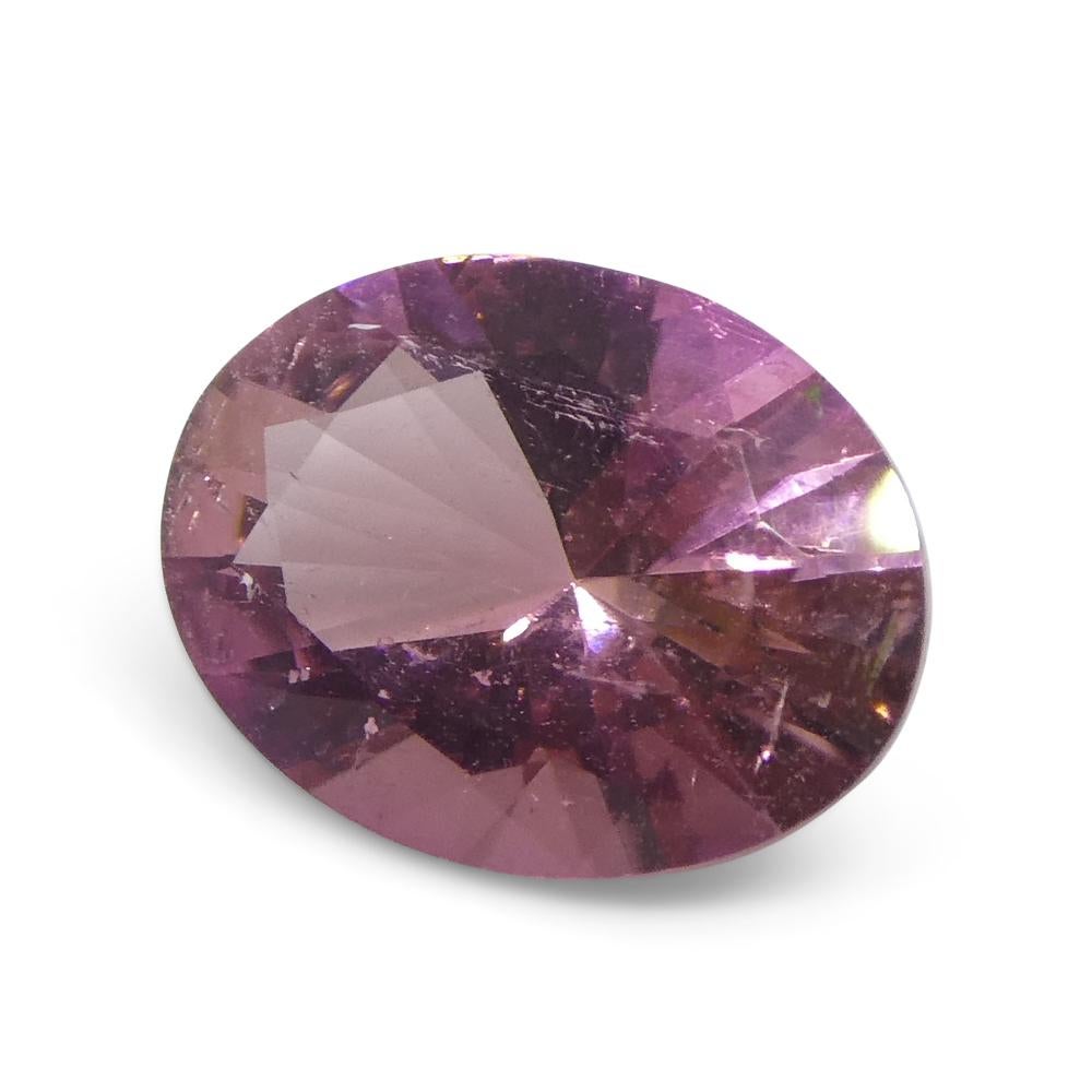 Women's or Men's 1.31ct Oval Pink Tourmaline from Brazil For Sale