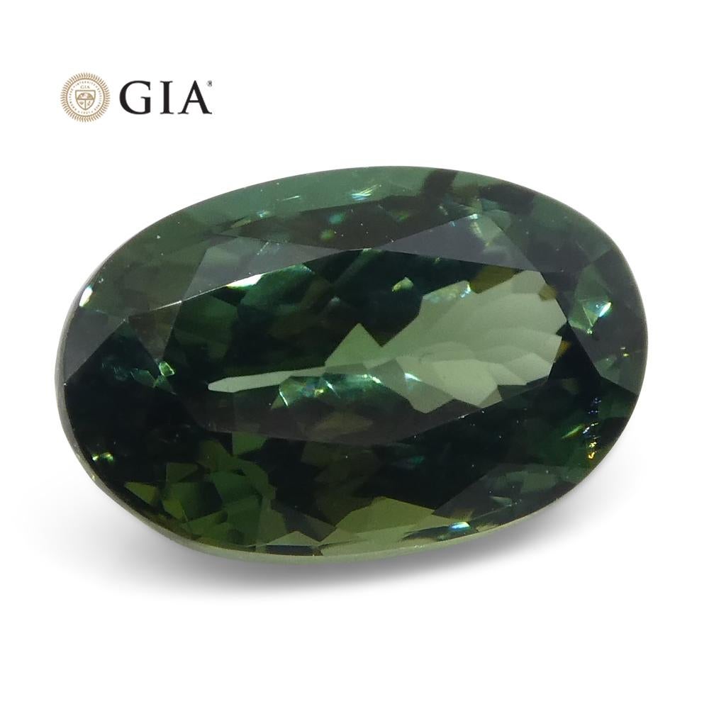1.31 Carat Oval Teal Blue Sapphire GIA Certified Thailand Unheated For Sale 4