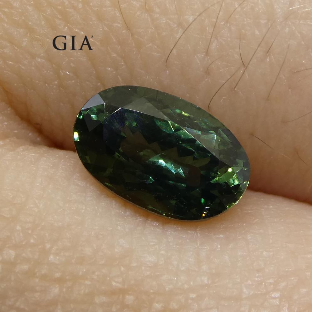 1.31ct Oval Teal Blue Sapphire GIA Certified Thailand Unheated For Sale 6