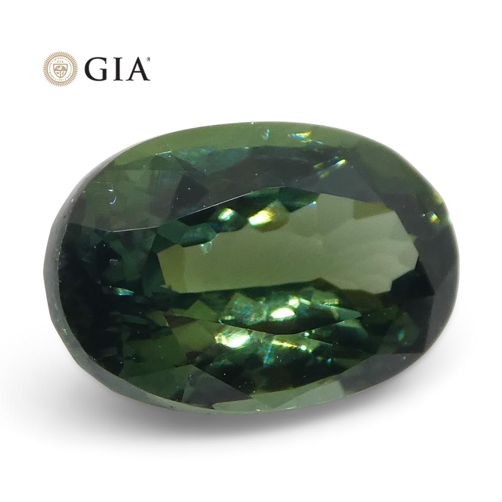 1.31 Carat Oval Teal Blue Sapphire GIA Certified Thailand Unheated For Sale 6