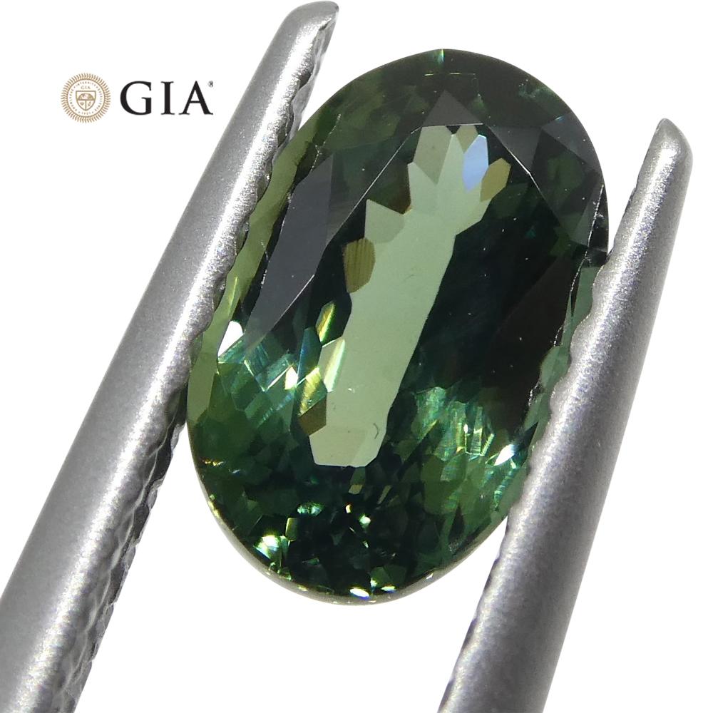 1.31 Carat Oval Teal Blue Sapphire GIA Certified Thailand Unheated For Sale 9