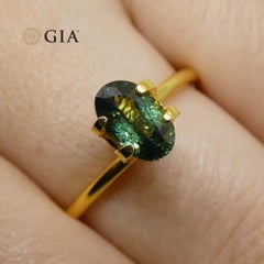 1.31ct Oval Teal Blue Sapphire GIA Certified Thailand Unheated