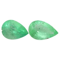 1.31ct Paire d'Emeraude verte poire de Colombie