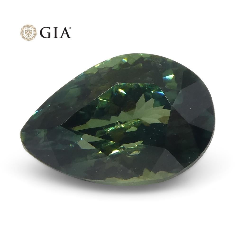 1.31ct poire saphir vert sarcelle certifié GIA non chauffé en vente 5