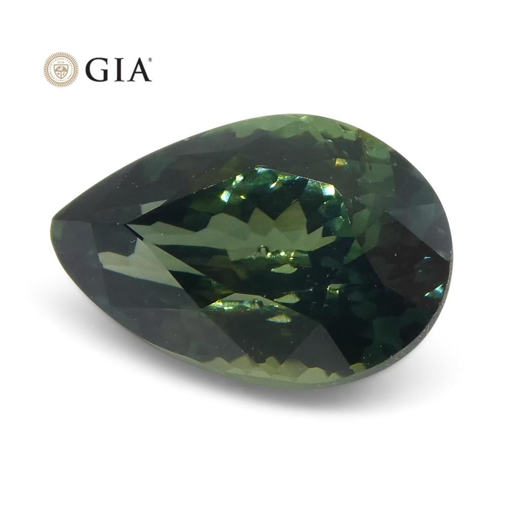 1.31ct Pear Teal Green Sapphire GIA Certified Unheated For Sale 7
