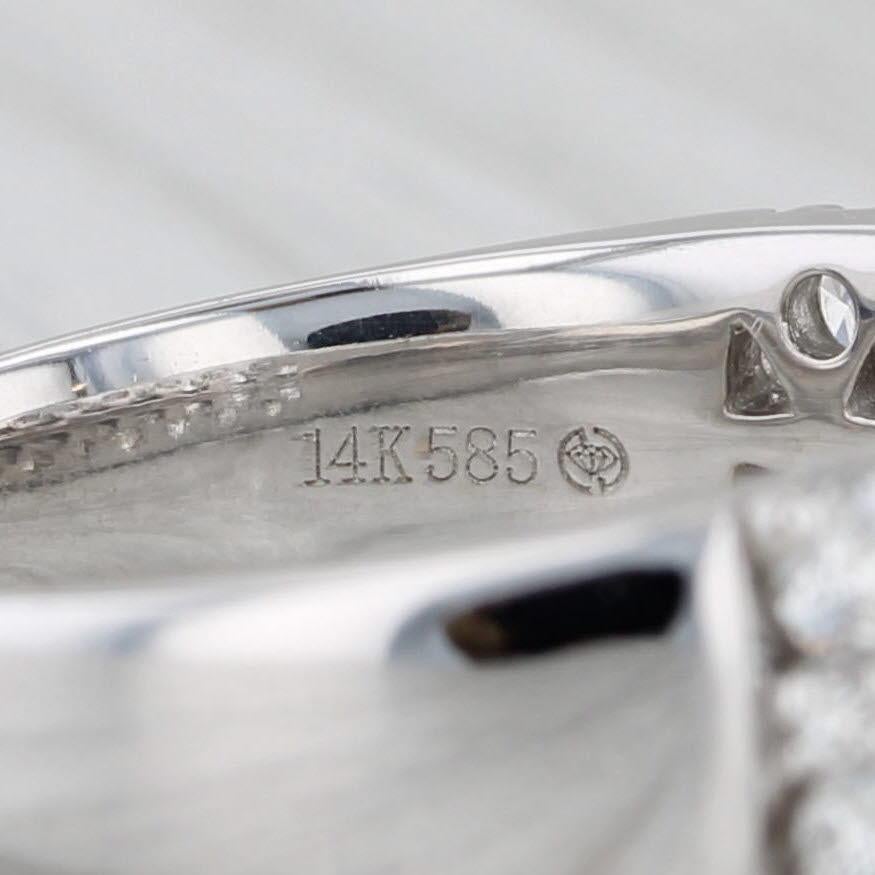 Bague d'anniversaire de mariage en or blanc 14 carats avec diamant 1,31 carat, taille 8 en vente 2