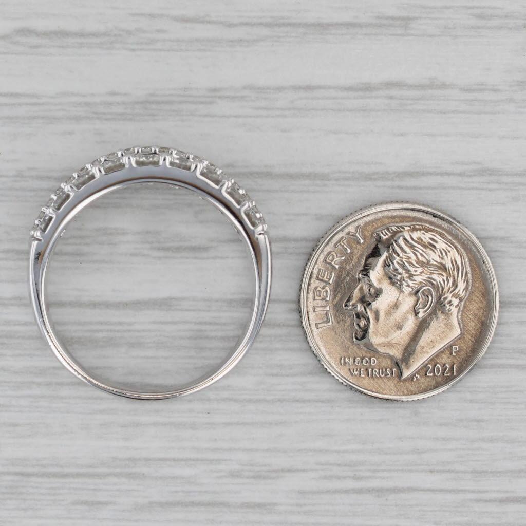 Bague d'anniversaire de mariage en or blanc 14 carats avec diamant 1,31 carat, taille 8 en vente 3
