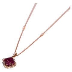 1.32 carat Burma ruby Diamond rose gold Pendant