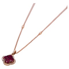 Ciondolo in oro rosa con diamante e rubino Burma da 1,32 carati