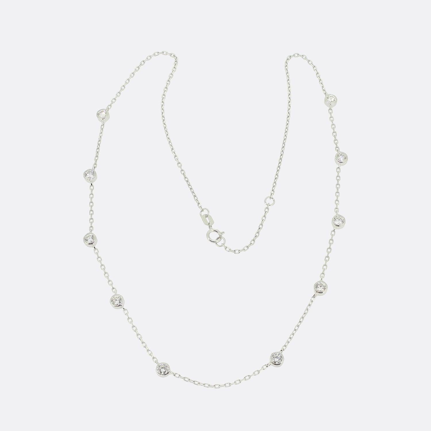 Collana con catena di diamanti da 1,32 carati In condizioni buone in vendita a London, GB