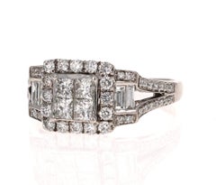1.32 Carat Diamond Cluster Ring 14 Karat White Gold