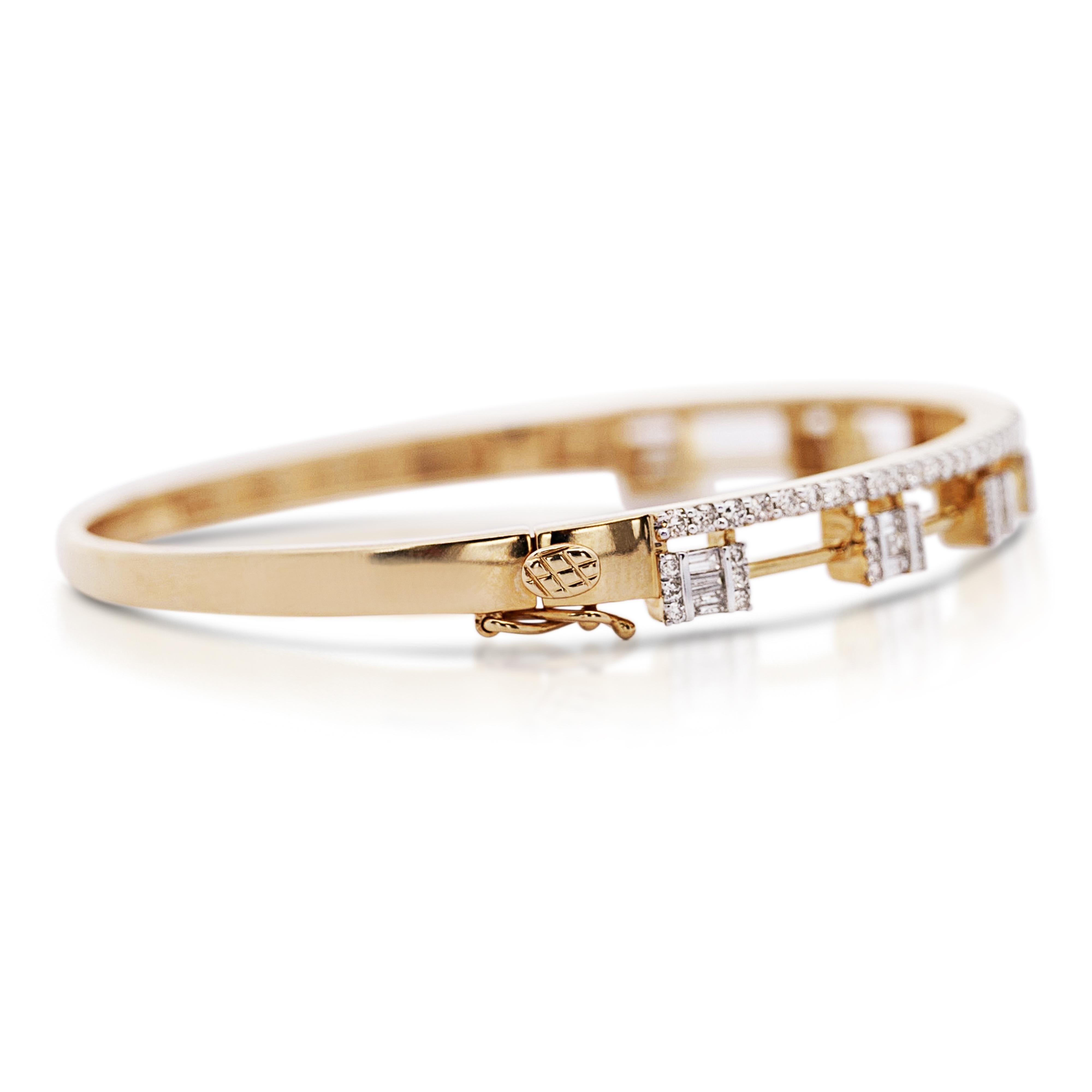 Bracciale in oro 14K a 2 file con diamanti da 1,32 carati (Diamond Illusion Set) in vendita 1