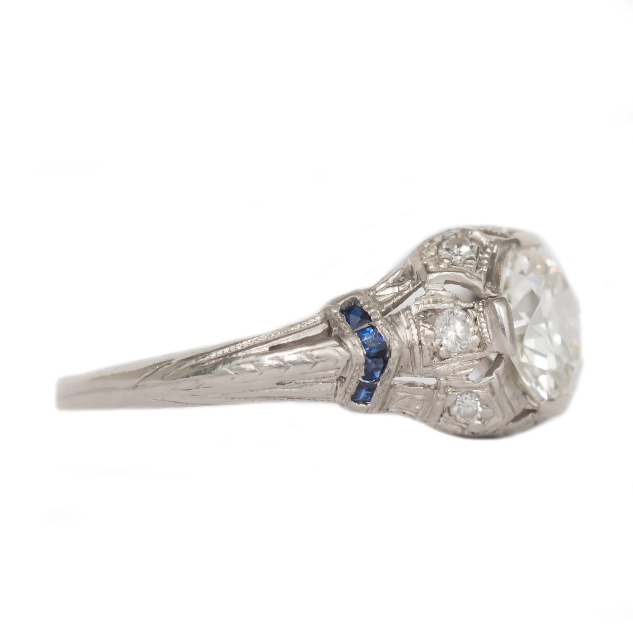Art Deco 1.32 Carat Diamond Platinum Engagement Ring