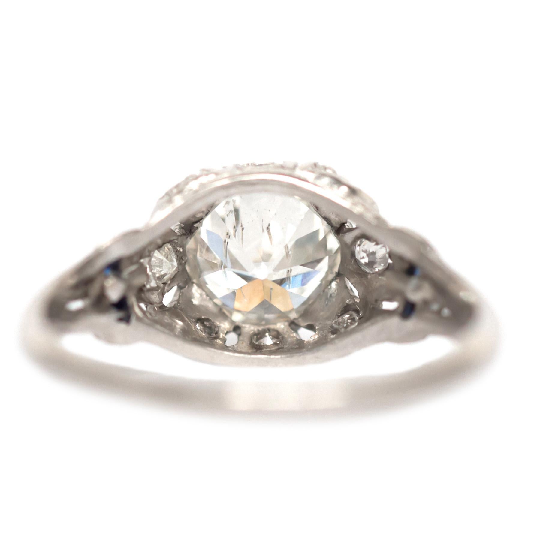 1.32 Carat Diamond Platinum Engagement Ring In Good Condition In Atlanta, GA