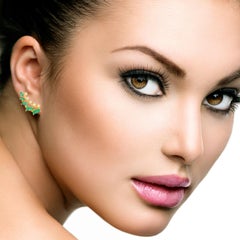 1,32 Karat Smaragd-Diamant-Ohrclips aus 18 Karat