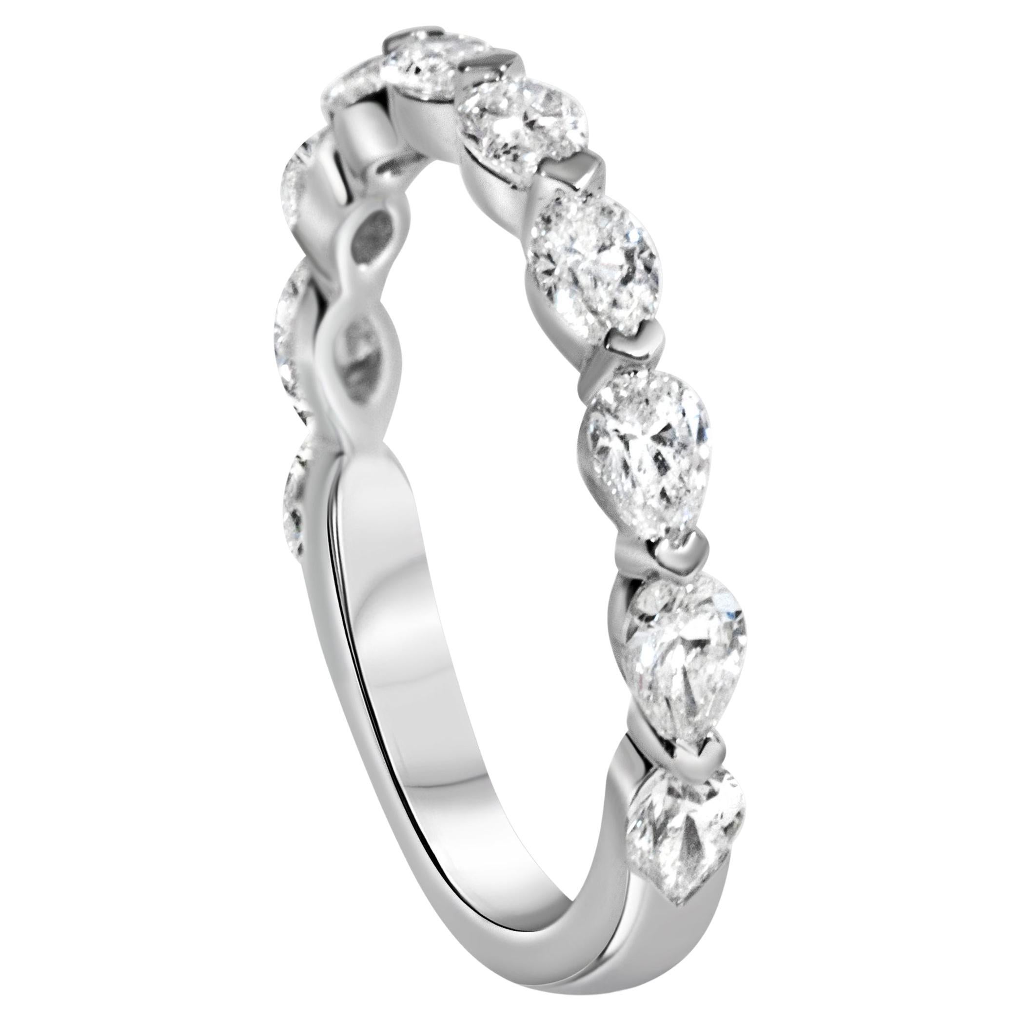1.32 Carat F-G, SI Round Diamond Ring in 14k White Gold