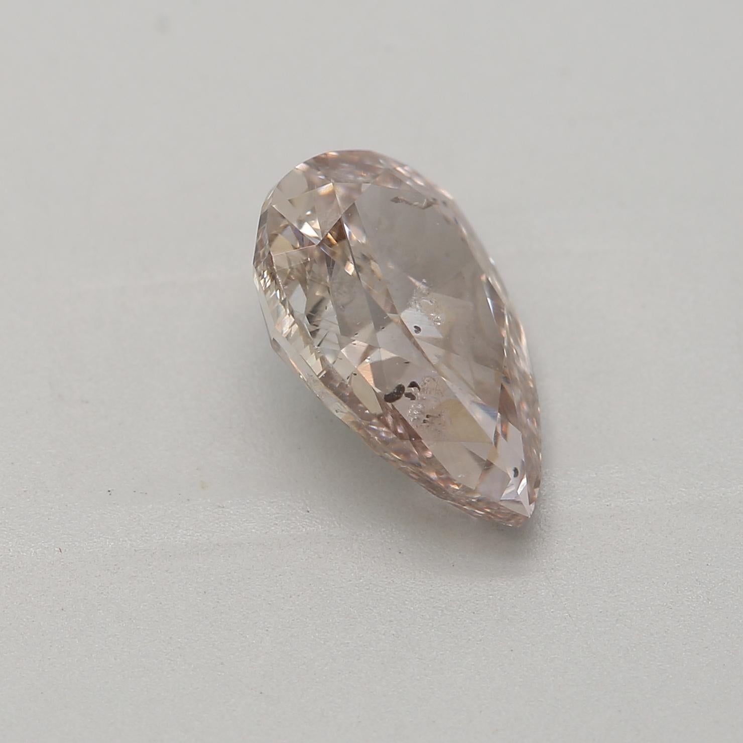 Women's or Men's 1.32 Carat Fancy Pink Brown Pear cut diamond I1 Clarity GIA Certified For Sale