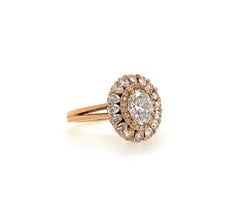 1.32 Carat Oval Diamond Cocktail Ring
