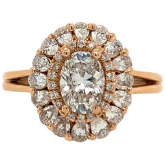1.32 Carat Oval Diamond Cocktail Ring