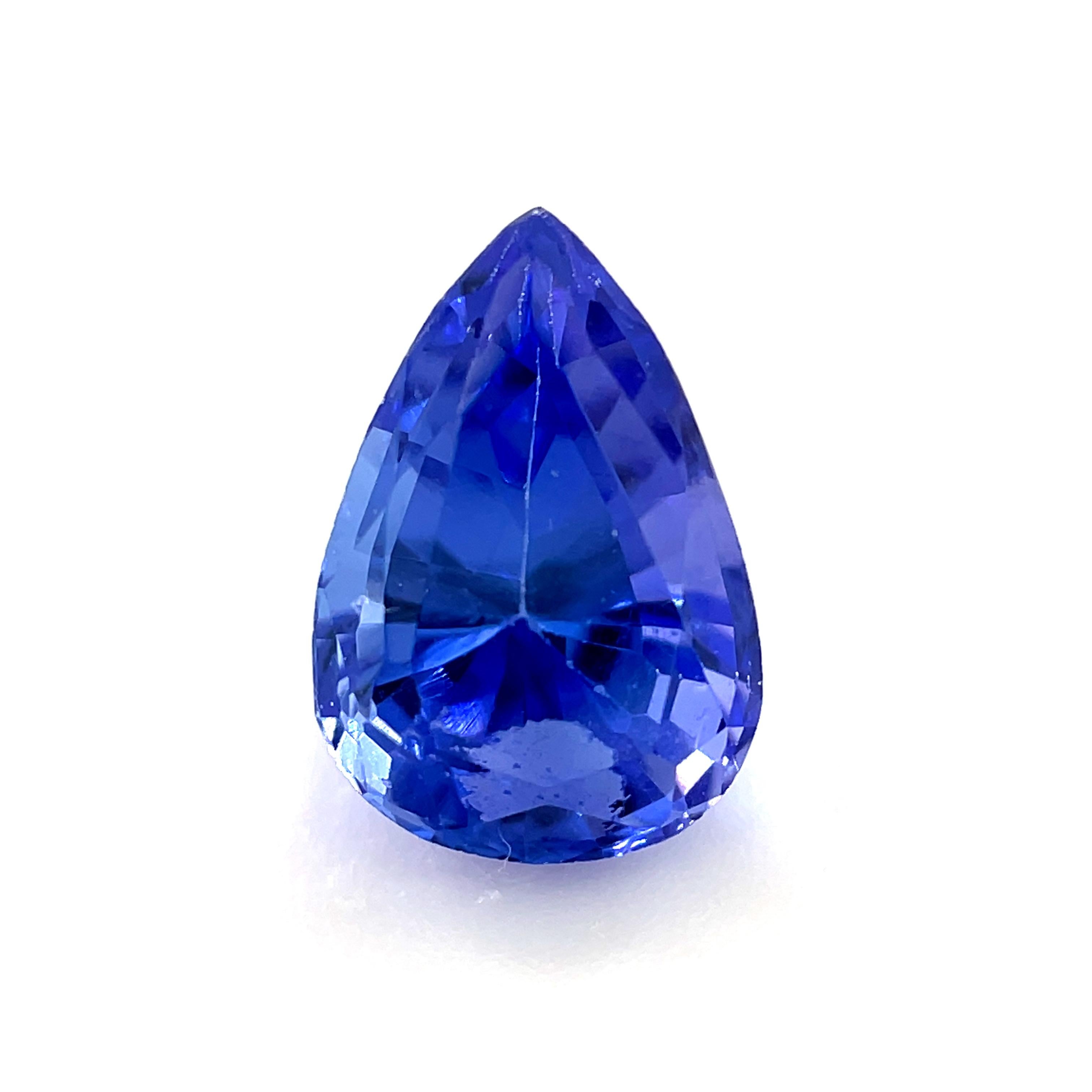 1.32 Carat Pear-Shaped Loose Unset Tanzanite Gemstone For Sale 5