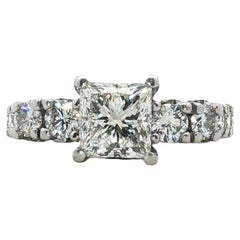 1.32 Carat Princess-Cut Diamond Platinum Engagement Ring GIA Certified