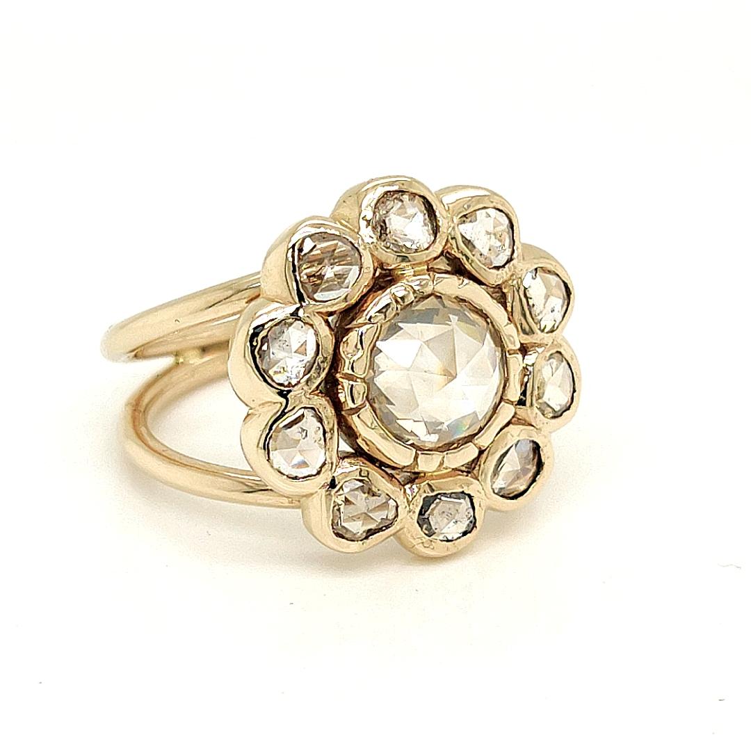 Behold this graceful and unparalleled treasure for connoisseurs of vintage jewelry, an Art Deco style, Diamond Ring, handcrafted to perfection, to capture the essence of timeless elegance.

This extraordinary ring features a stunning centerpiece