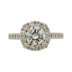 1.32 Carat Round-Brilliant Diamond Gold Engagement Ring