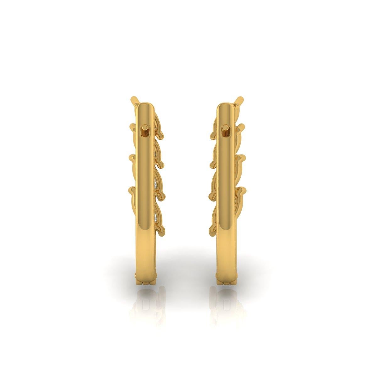 Moderne Boucles d'oreilles en or jaune 18 carats 1.32 Carat SI/H Marquise Brilliant Cut Diamond en vente