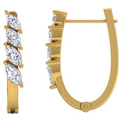 1,32 Karat SI/H Marquise-Diamant-Ohrringe aus 18 Karat Gelbgold mit Brillantschliff