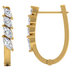1.32 Carat SI/H Marquise Brilliant Cut Diamond Earrings 18 Karat Yellow Gold 1.32 Carat SI/H Marquise Brilliant Cut Diamond Earrings 18 Karat Yellow Gold