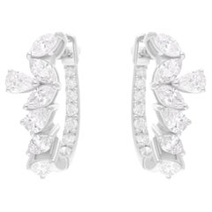 1.32 Carat SI/H Marquise Pear Brilliant Cut Diamond Earrings 14k White Gold (Boucles d'oreilles en or blanc 14k)