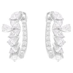 1,32 Karat SI/H Marquise Birnenschliff Brillantschliff Diamant-Ohrringe 14k Weißgold