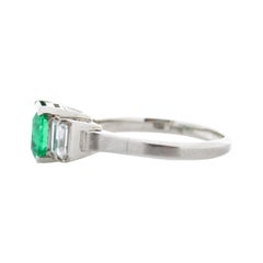 1.32 Carat Square Columbian Emerald & Diamond Ring in Platinum