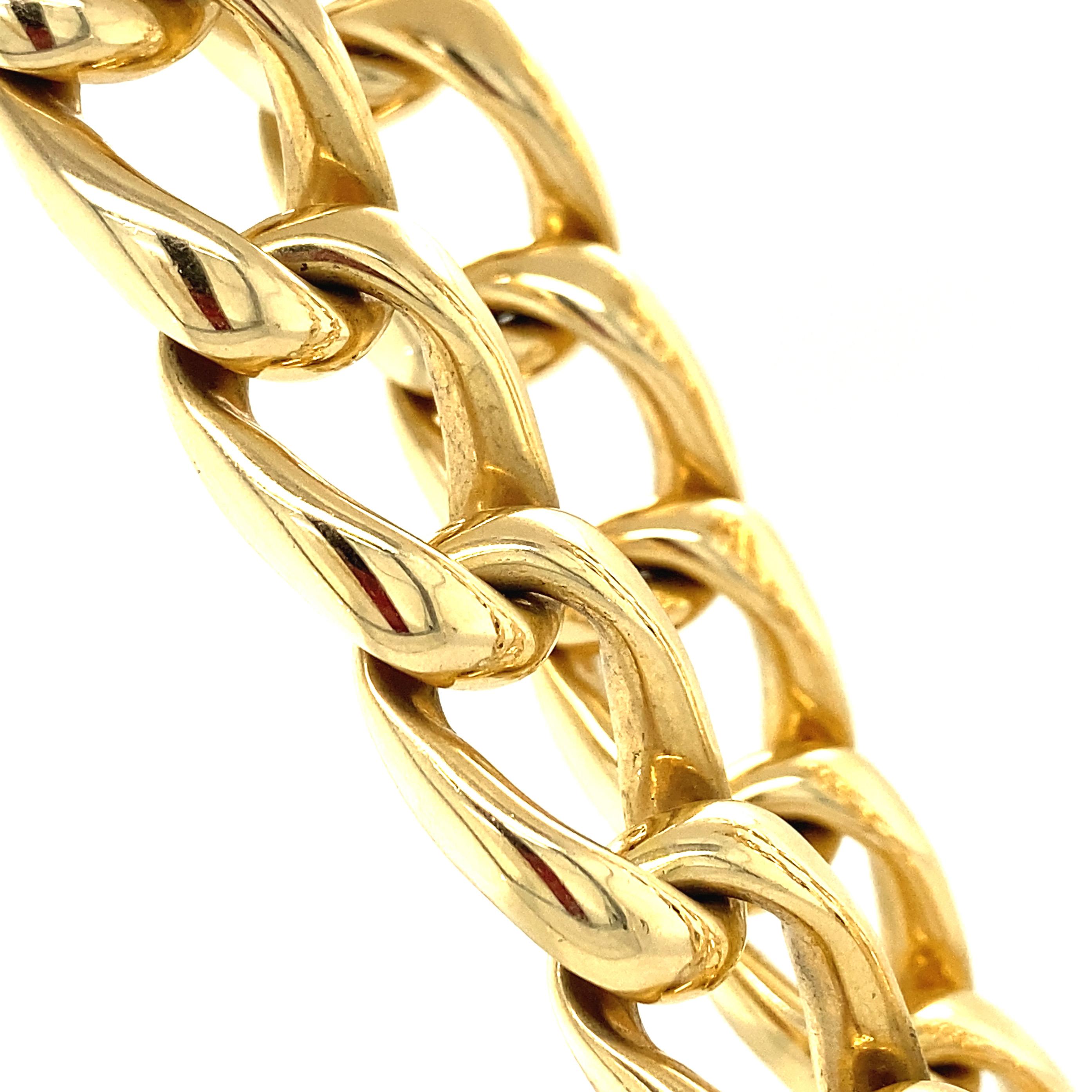 Contemporary 1.32 Carat Total Diamond-Set Handmade Estate 14K Solid Gold Curb Chain Necklace For Sale