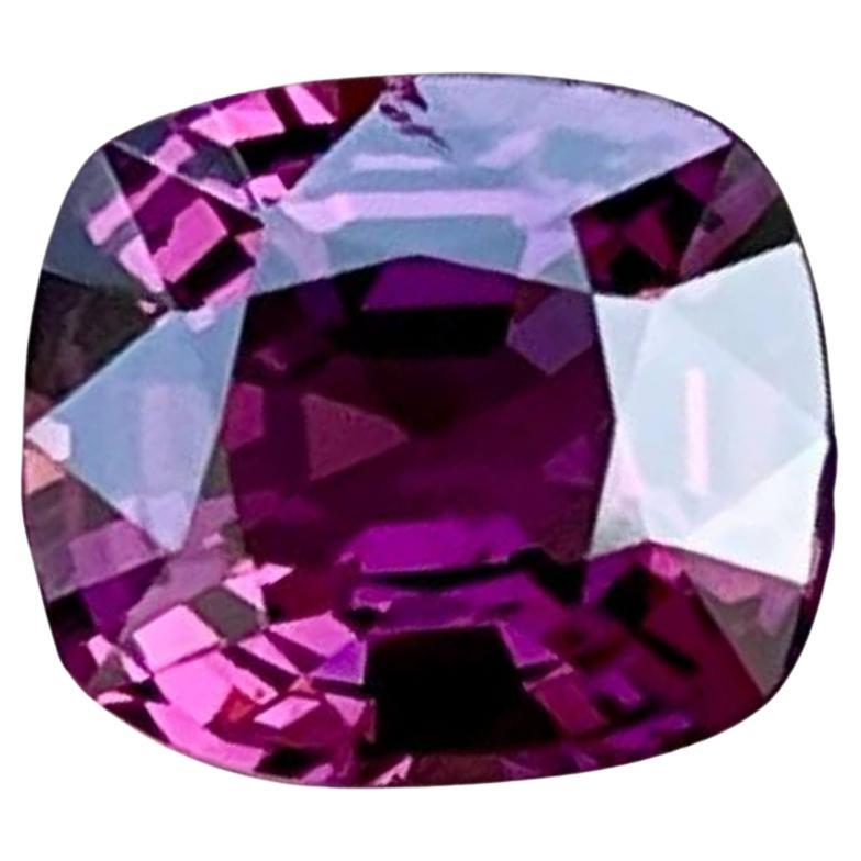 1.32 carats Hot Purplish Burmese Spinel Cushion Cut Natural Gemstone For Sale