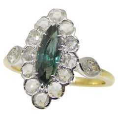 1.32 Karat Alexandrit-Diamant-Ring aus 18 Karat Weiß- und Gelbgold, GIA zertifiziert