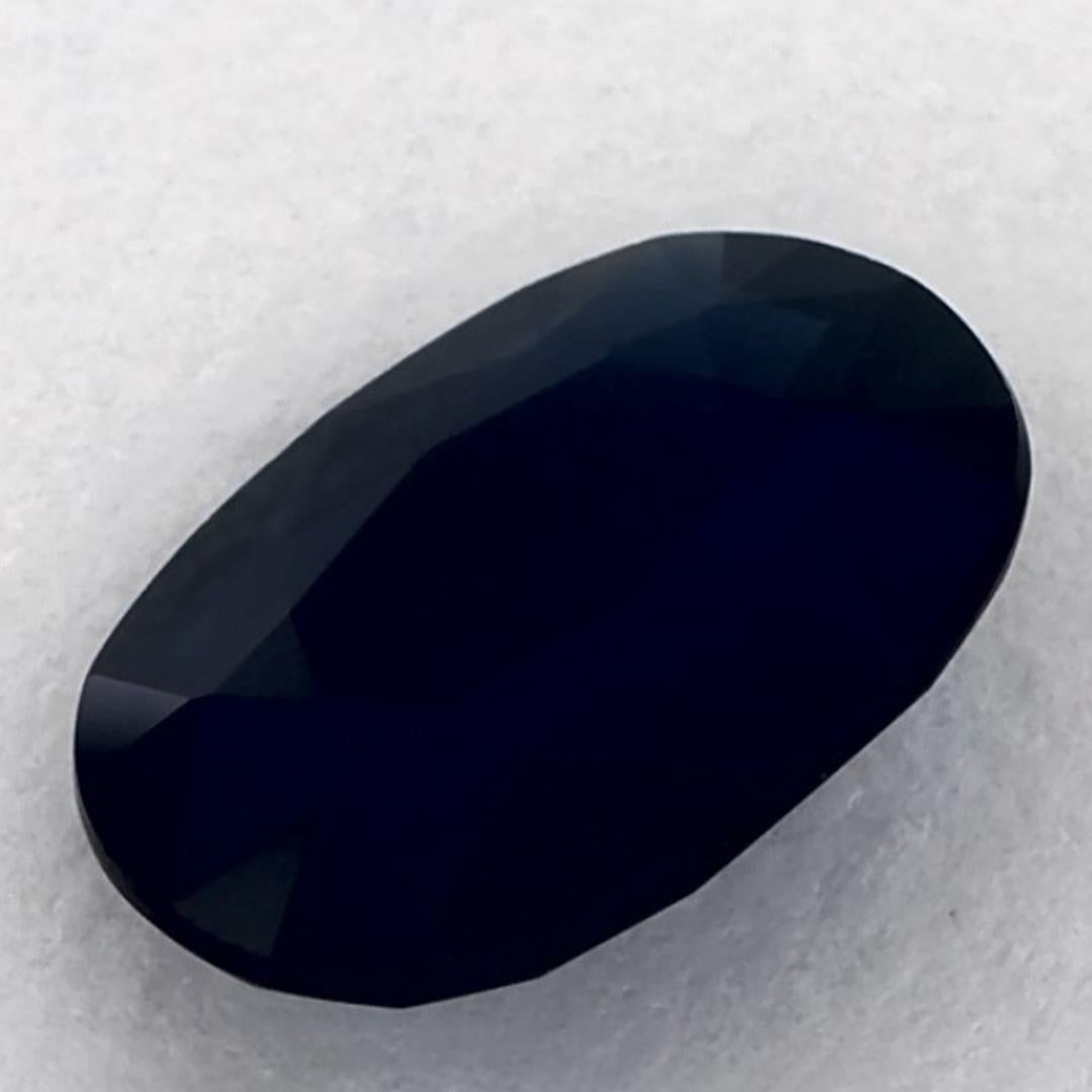 1.32 Ct Blue Sapphire Oval Loose Gemstone For Sale 2