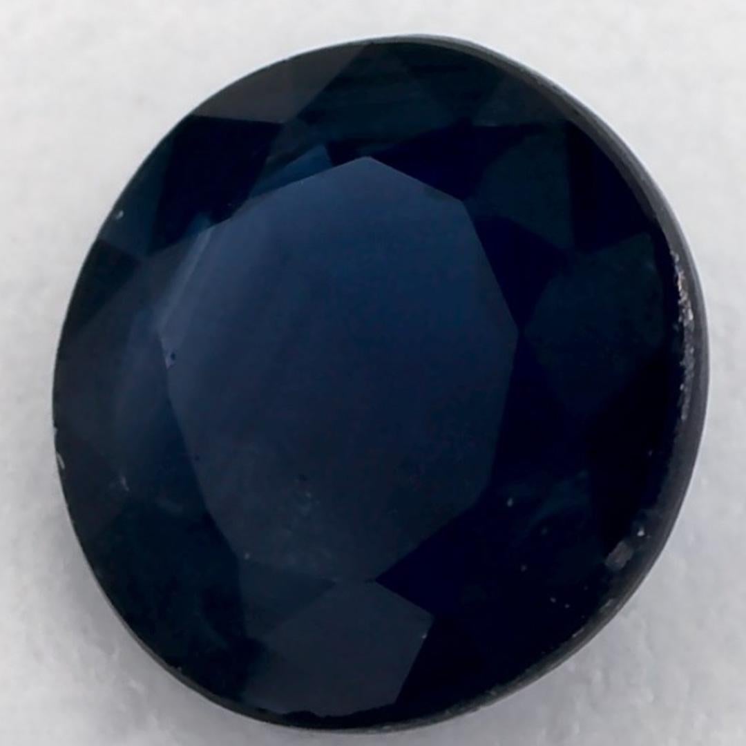Taille ronde 1.32 Ct Blue Sapphire Round Loose Gemstone (pierre précieuse en vrac) en vente