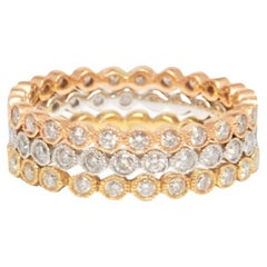 1.32 ct Diamond Eternity Band Set (Yellow Gold, White Gold, & Rose Gold)