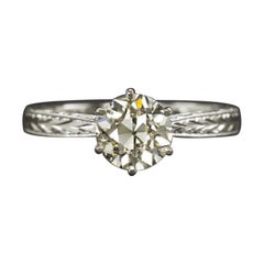 1.32 Ct Diamond VS1 Old European Cut Engagement Ring Art Deco Solitaire