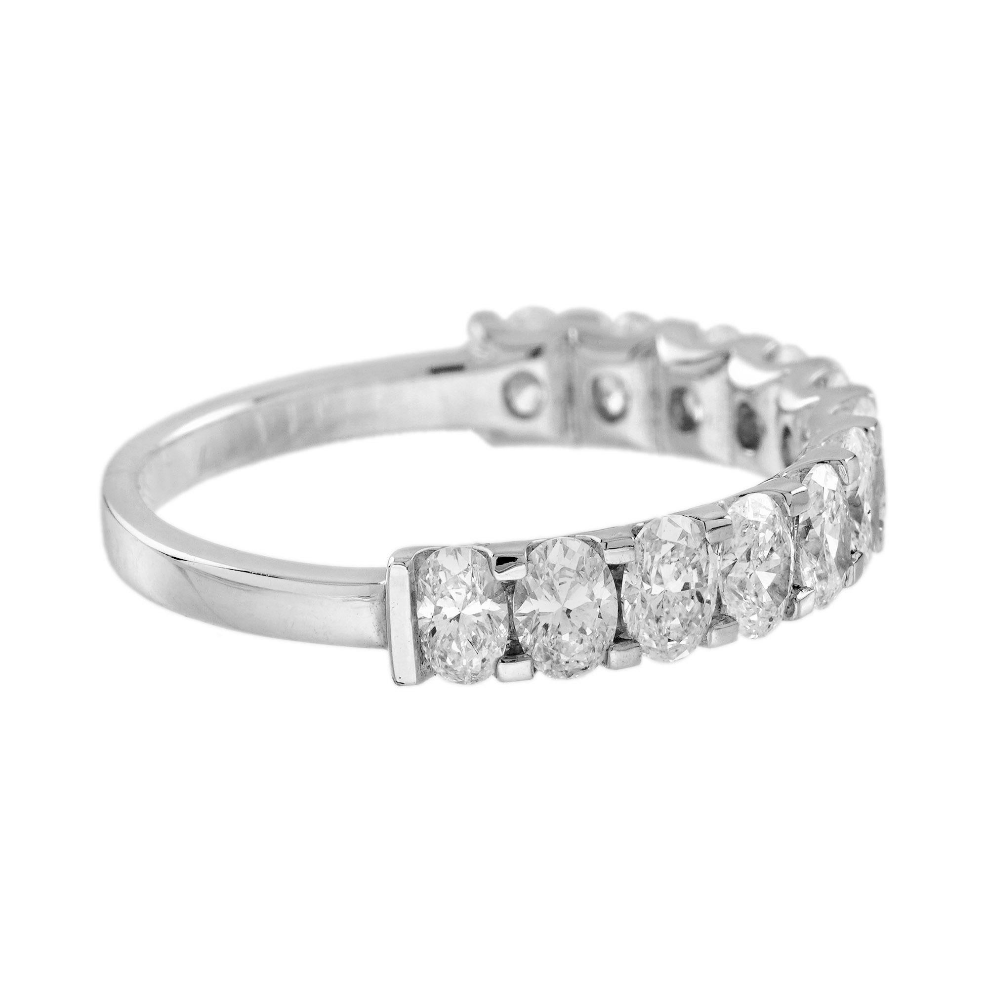 Oval Cut 1.32 Ct. Oval Diamond Eternity Wedding Band Ring in 18K White Gold