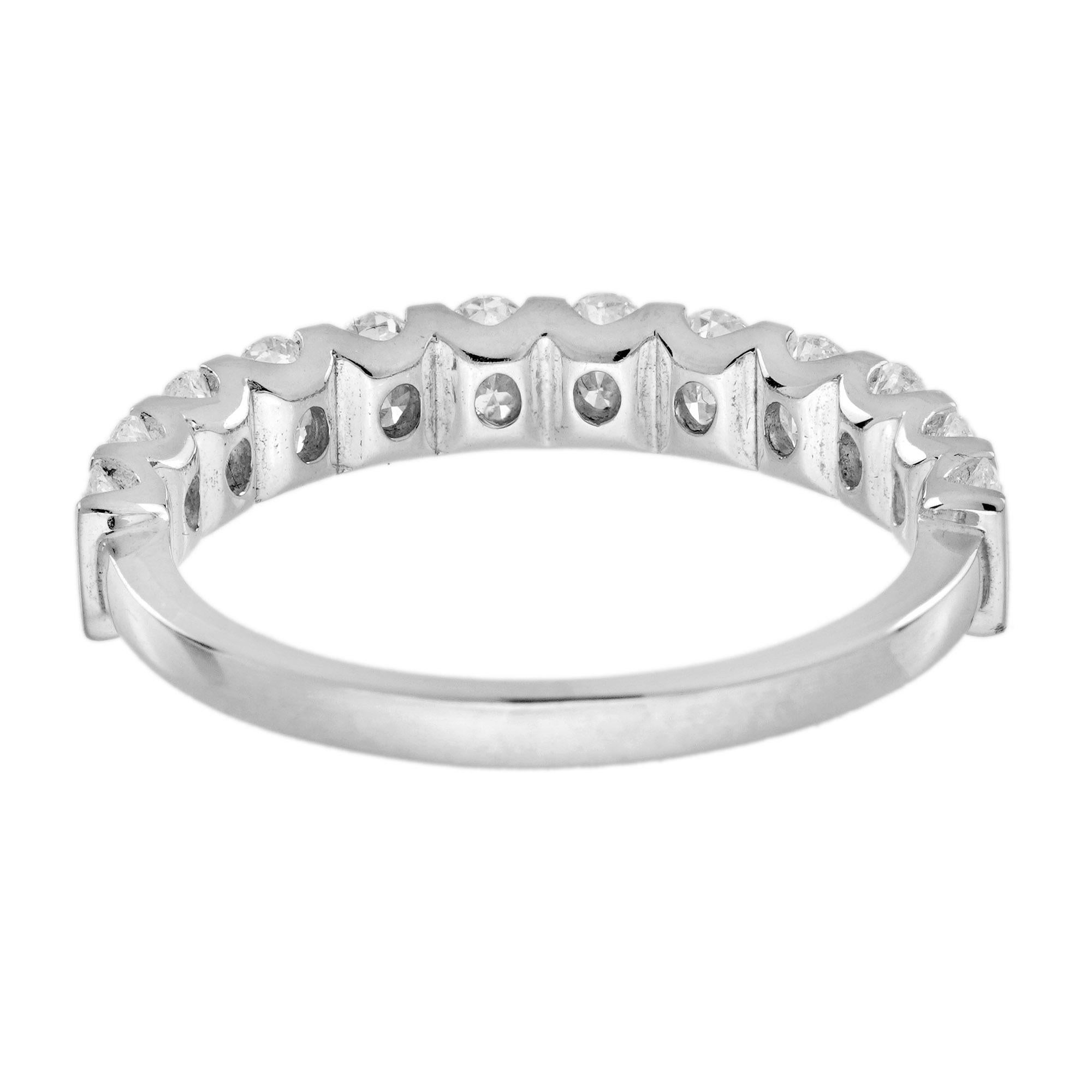1.32 Ct. Oval Diamond Eternity Wedding Band Ring in 18K White Gold In New Condition In Bangkok, TH